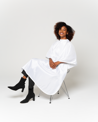 Pearl White Premium Water Proof Silkarah Cutting Cape