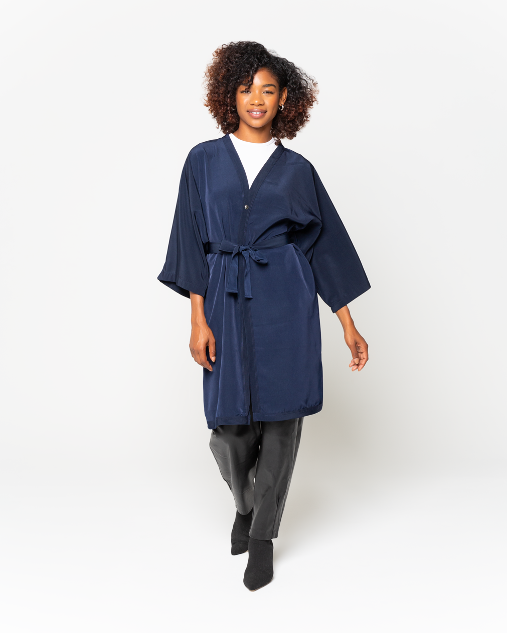 Navy Blue Premium Unisex Peachskin Client Robes