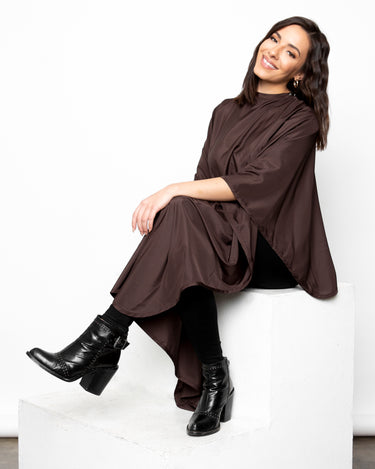 Dark Brown Premium Peachskin Cutting Cape