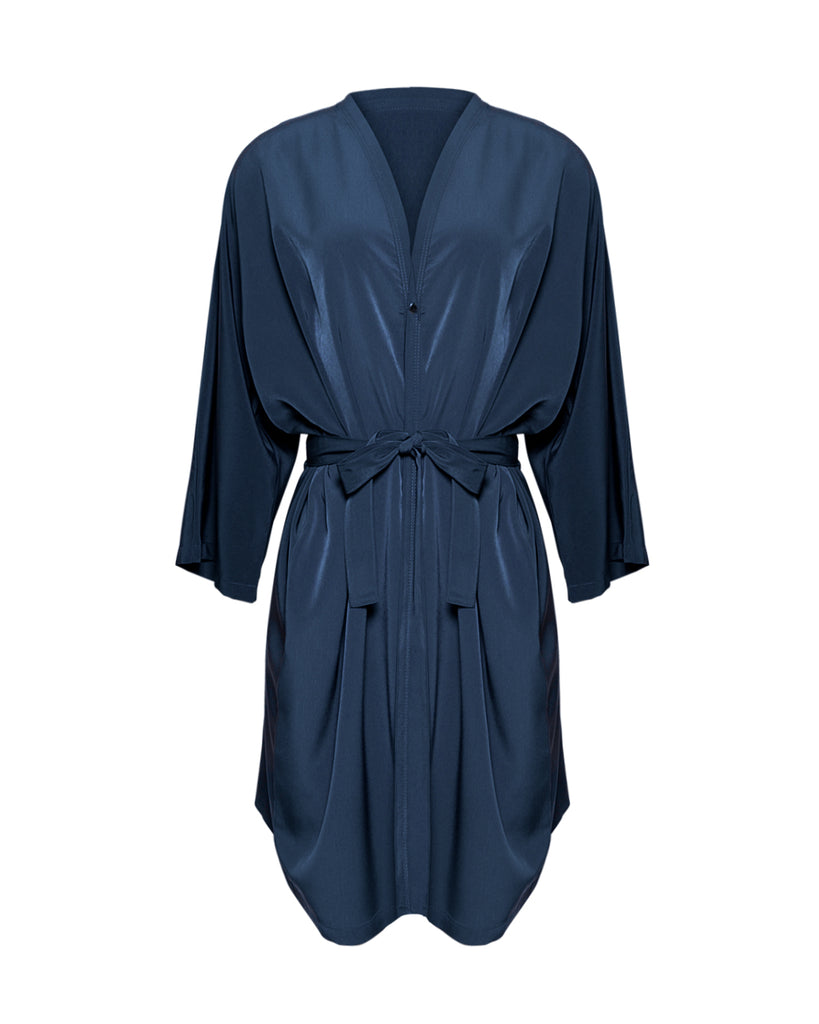 Navy Blue Premium Unisex Peachskin Client Robes